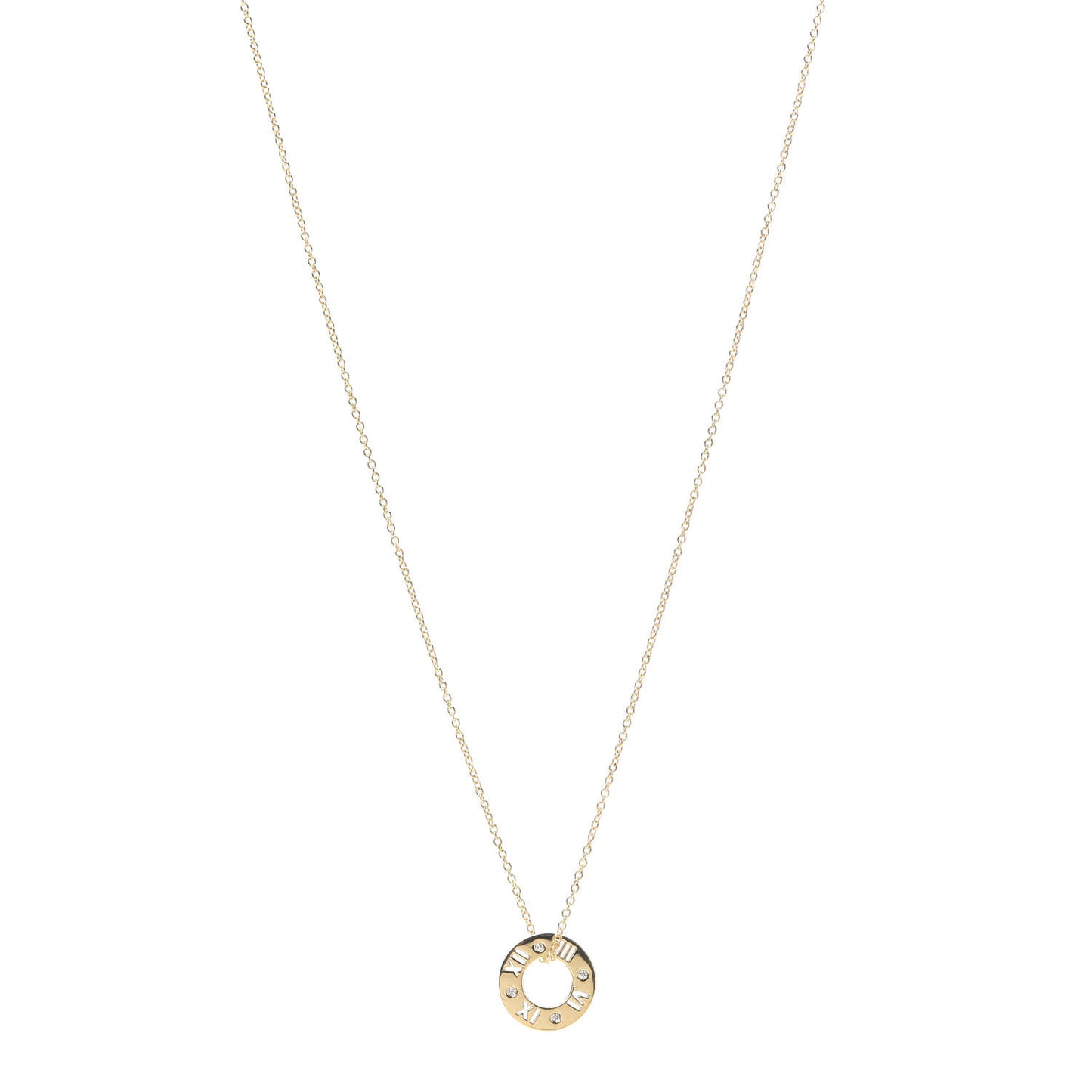 18K Yellow Gold Diamond Atlas Pierced Pendant Necklace