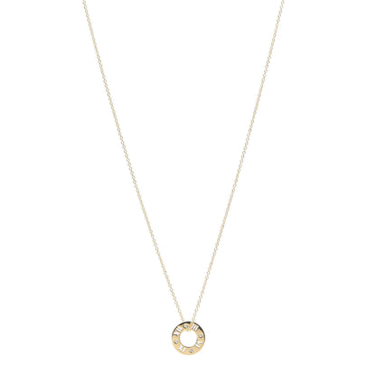 Tiffany 18K Yellow Gold Diamond Atlas Pierced Pendant Necklace 1 of 5