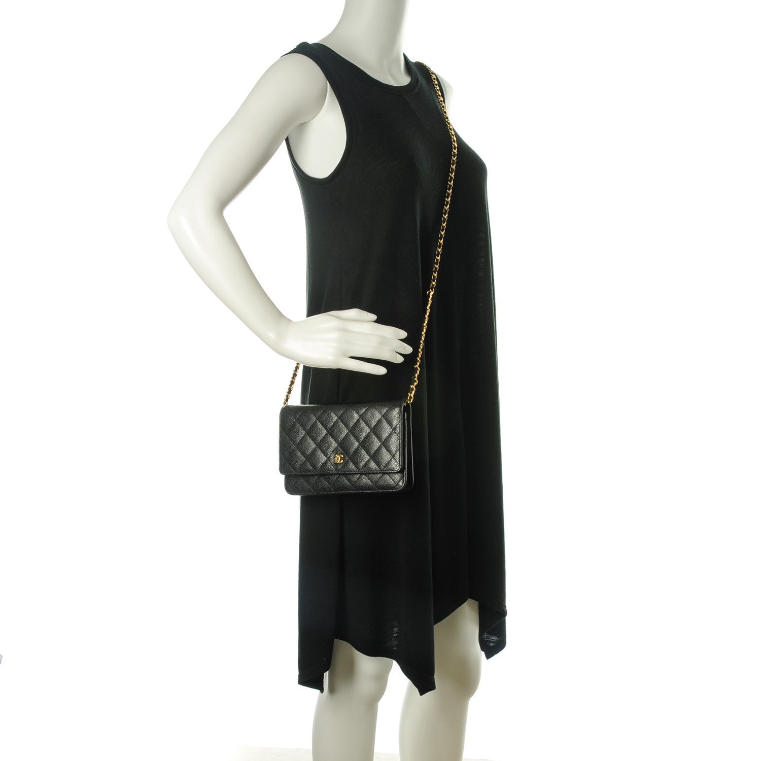 Chanel Caviar Quilted Wallet On Chain WOC Black 2 of 8