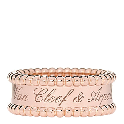 Van Cleef & Arpels 18K Rose Gold Perlee Signature Ring 53 6.5 1 of 5