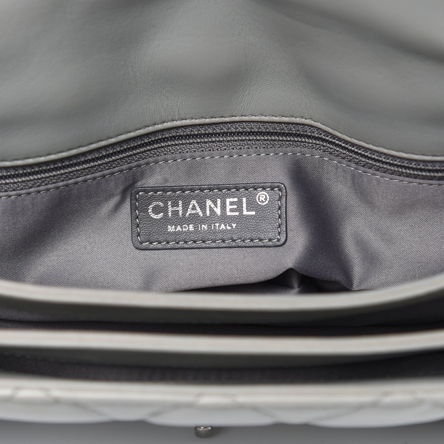 Chanel Lambskin Quilted Large 3 Flap Bag Grey 7 of 20