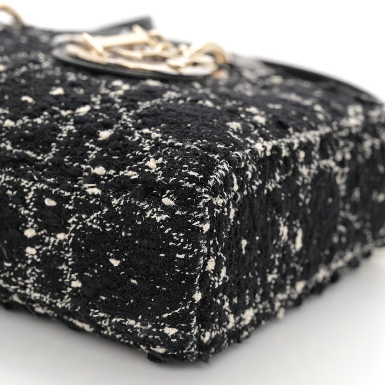 Christian Dior Tweed Cannage Lady D-Joy Black White 9 of 10