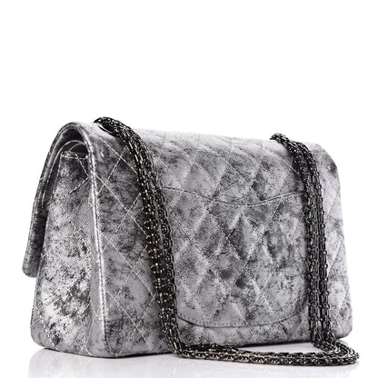 Chanel Metallic Caviar Quilted 2.55 Reissue 226 Flap Silver Black 4 of 11