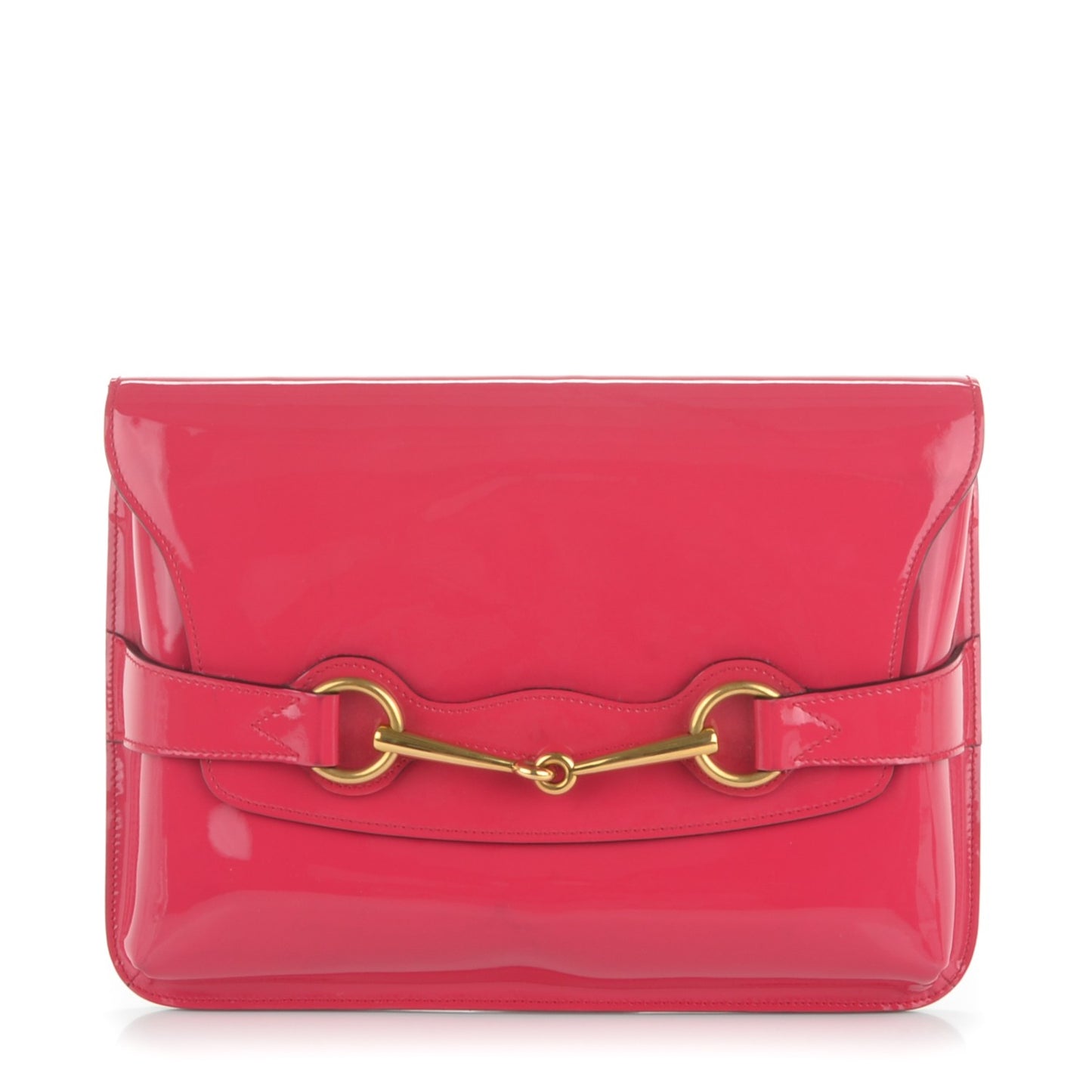 Patent Large Bright Bit Shoulder Bag Shocking Pink