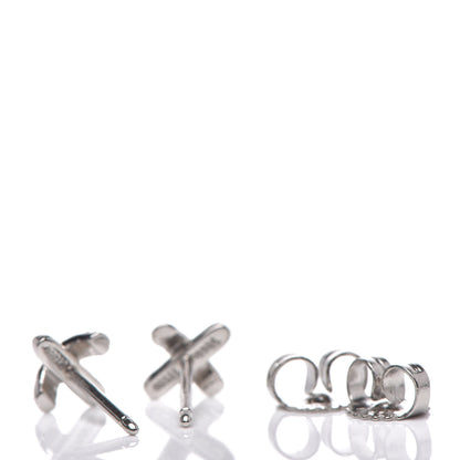 Tiffany Platinum Diamond Cross Stitch X Stud Earrings 3 of 5