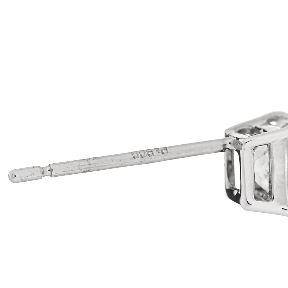 Parker & West by FASHIONPHILE Platinum Diamond .60ct Square Cut Solitaire Earrings 5 of 5