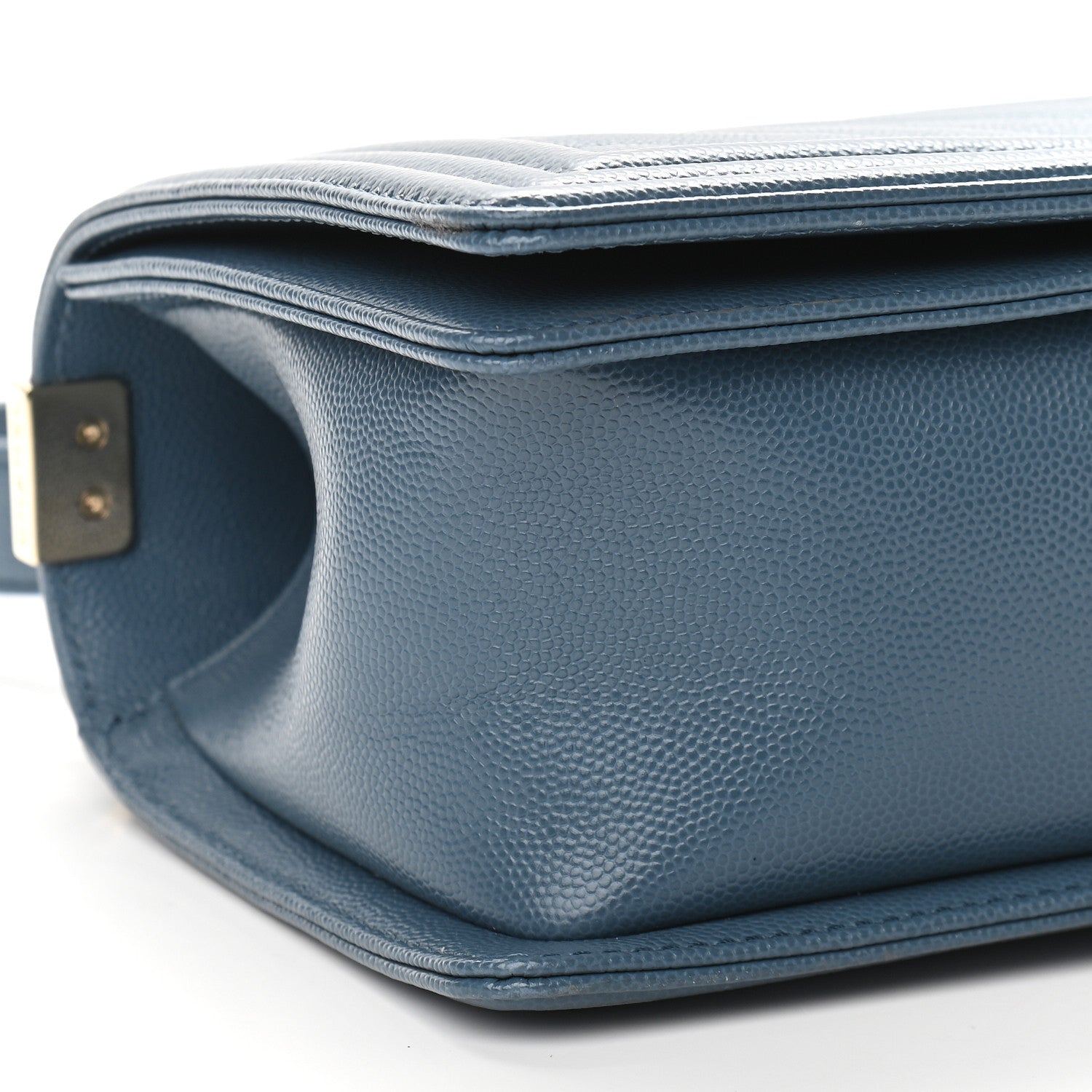 Chanel Caviar Chevron Quilted Medium Boy Flap Blue 8 of 9