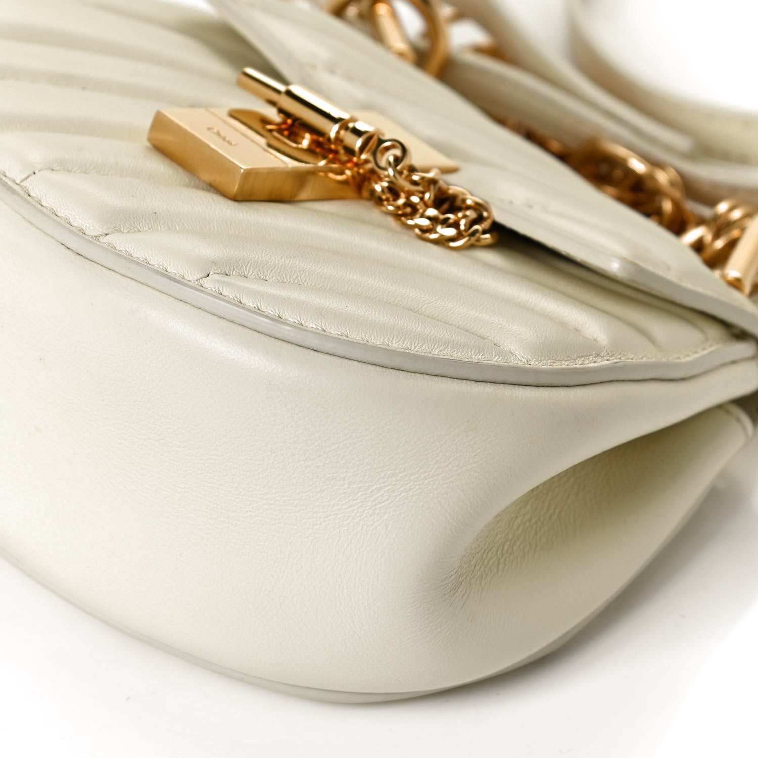 Chloe Calfskin Quilted Nano Drew Bijou Shoulder Bag Natural White 10 of 10
