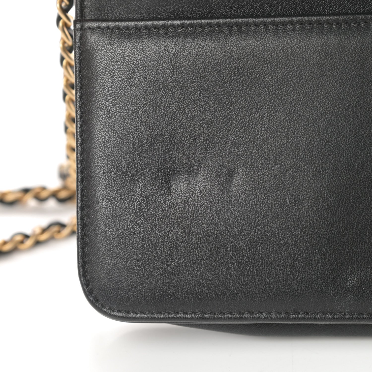 Chanel Calfskin Quilted Chain Around Boy Wallet On Chain WOC Black 12 of 14
