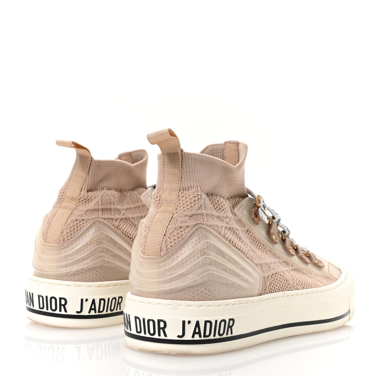 Technical Mesh Cannage Womens Walk'n Dior High Top Sneakers 41 Nude