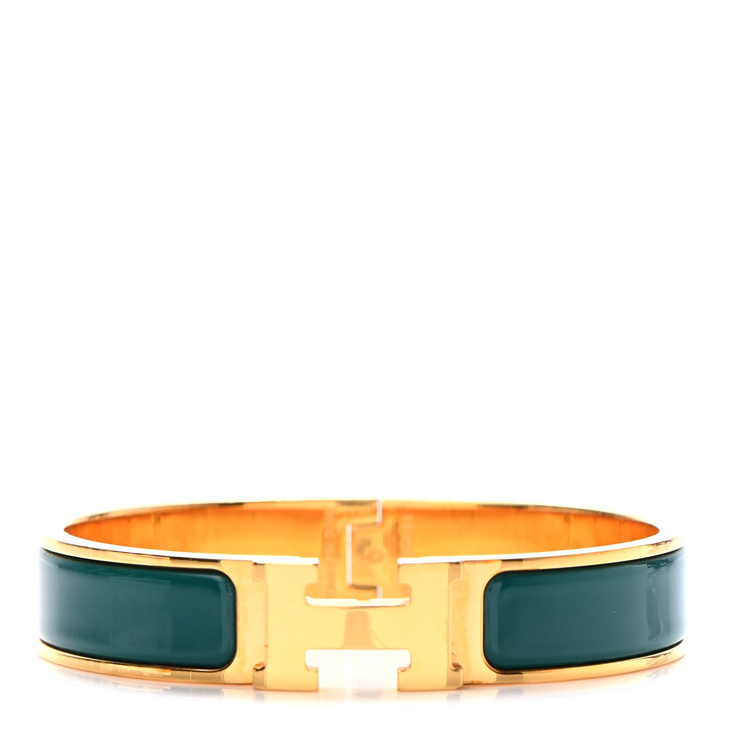 Enamel Narrow Clic Clac H Bracelet PM Malachite