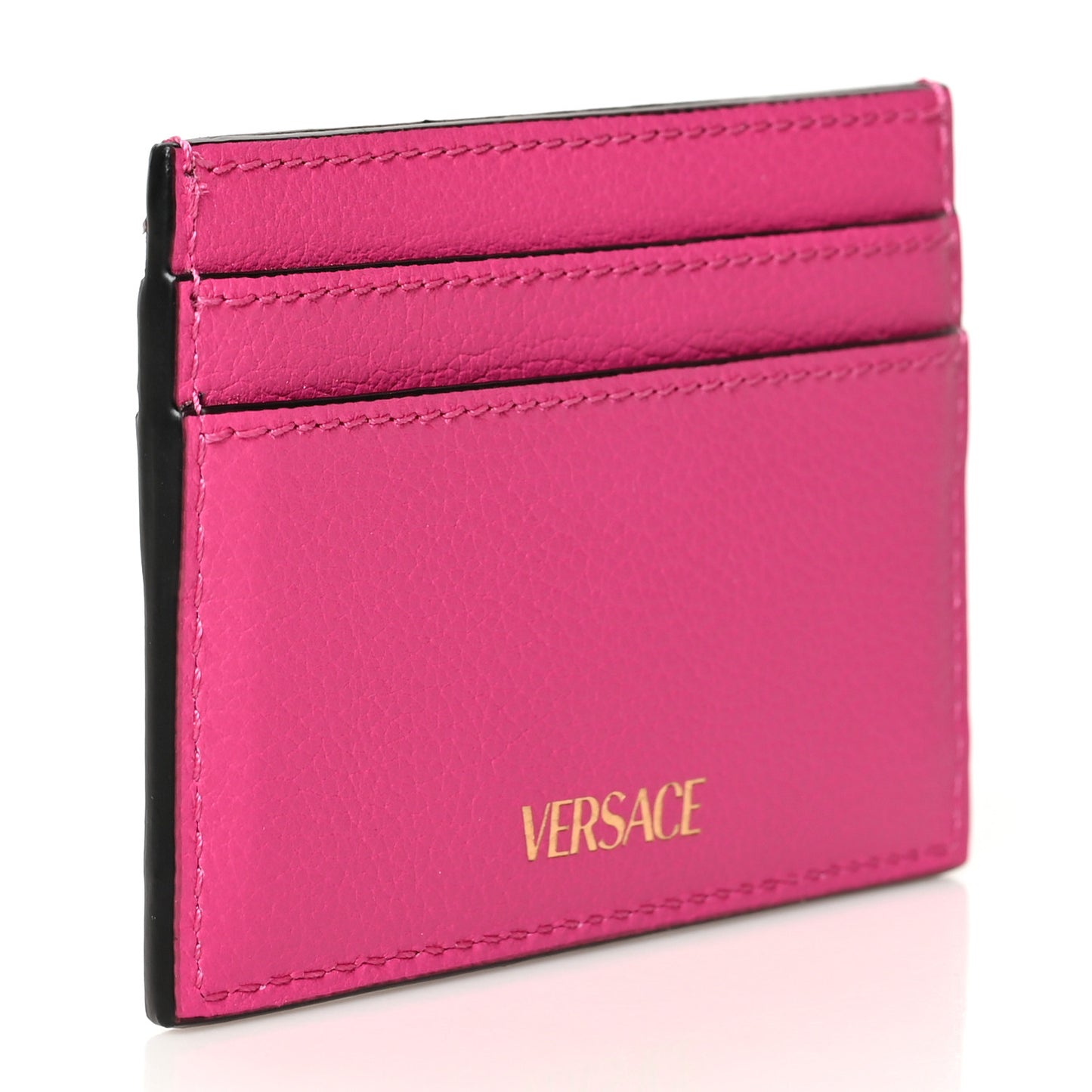 Calfskin Medusa Card Holder Pink