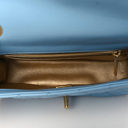 Chanel Lambskin Quilted Mini Rectangular Pearl Crush Flap Light Blue 5 of 10