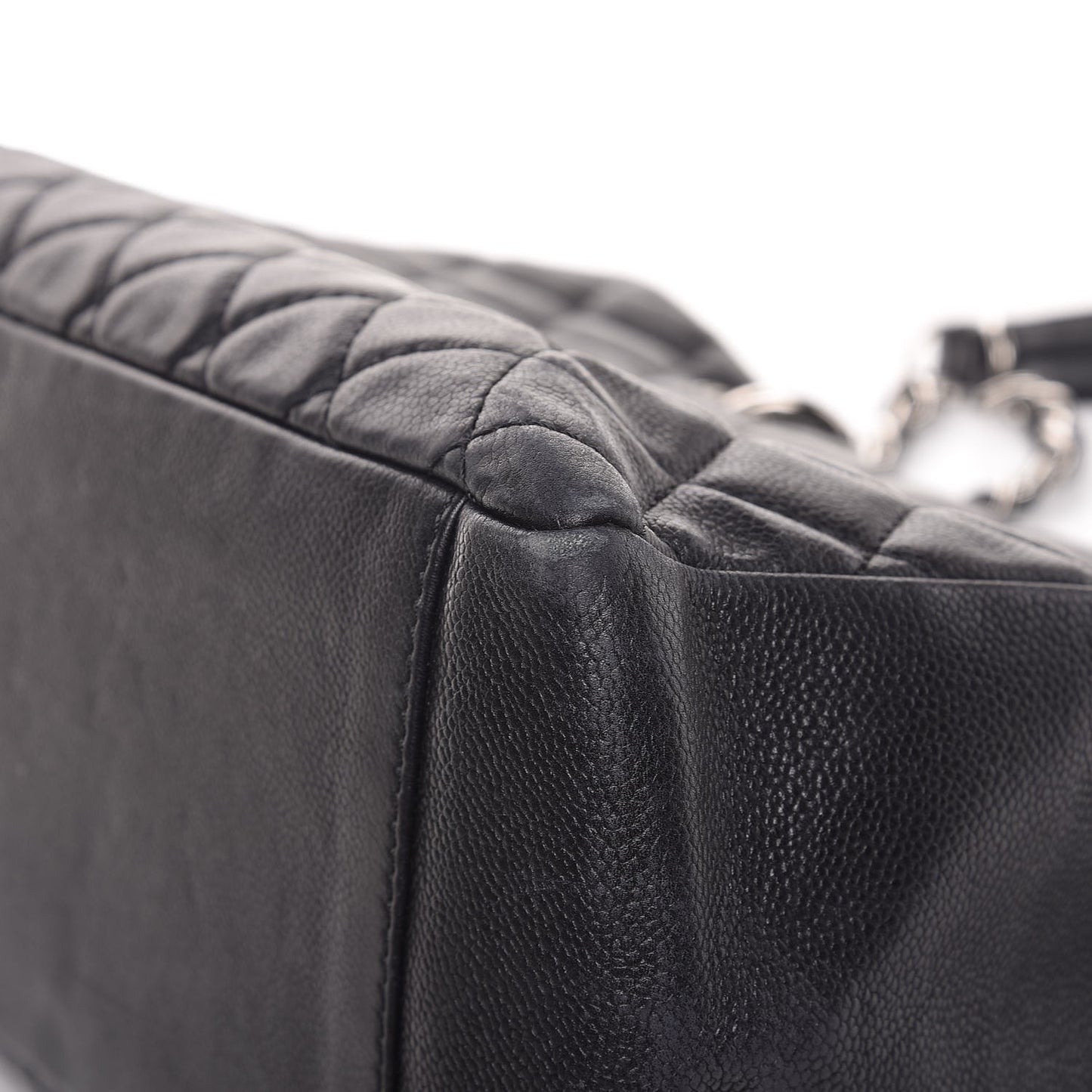 Caviar Quilted Grand Shopping Tote GST Black