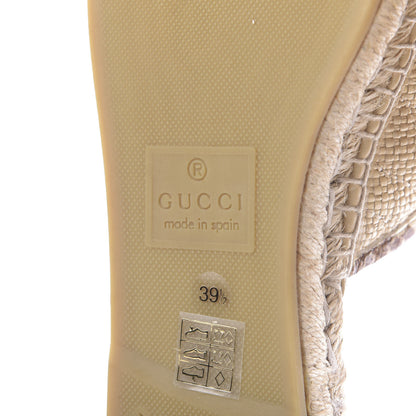 Gucci Straw Elaphe Matelasse GG Marmont Espadrille Slippers 39.5 Natural Cream Brown 11 of 12