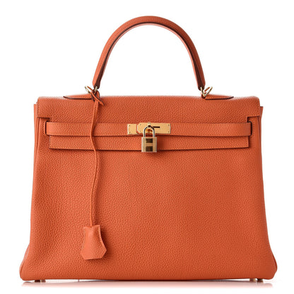 Hermes Togo Kelly Retourne 35 Orange 1 of 34
