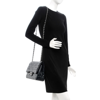 Chanel Patent Quilted Jumbo Double Flap Navy 2 of 11
