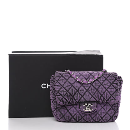 Chanel Washed Denim Quilted Small Denimpression Flap Violet Purple Black 9 of 9