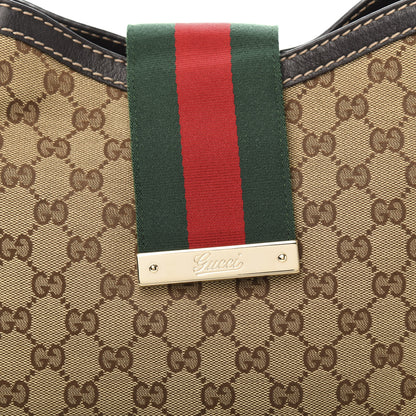 Gucci Monogram Medium New Ladies Web Hobo Dark Brown 13 of 13