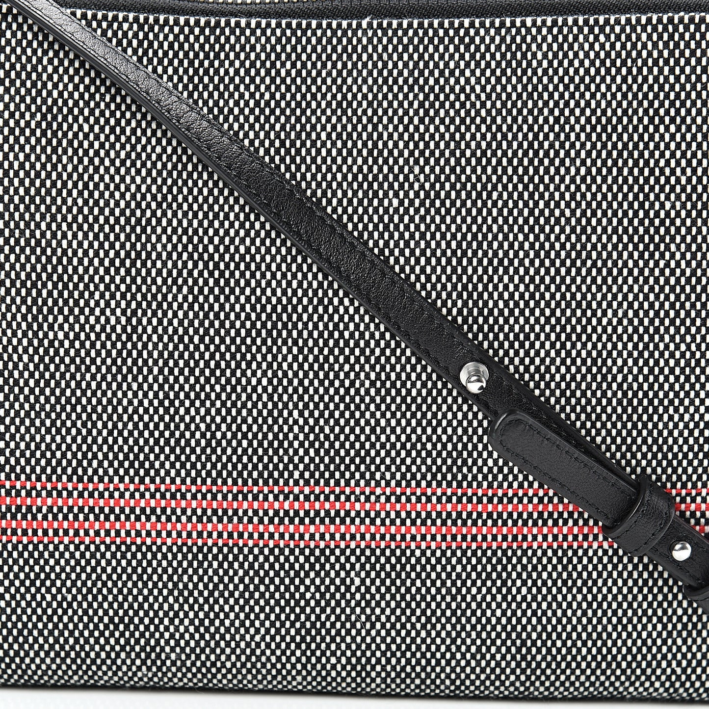 Cotton Canvas Large Trio Crossbody Bag Black White