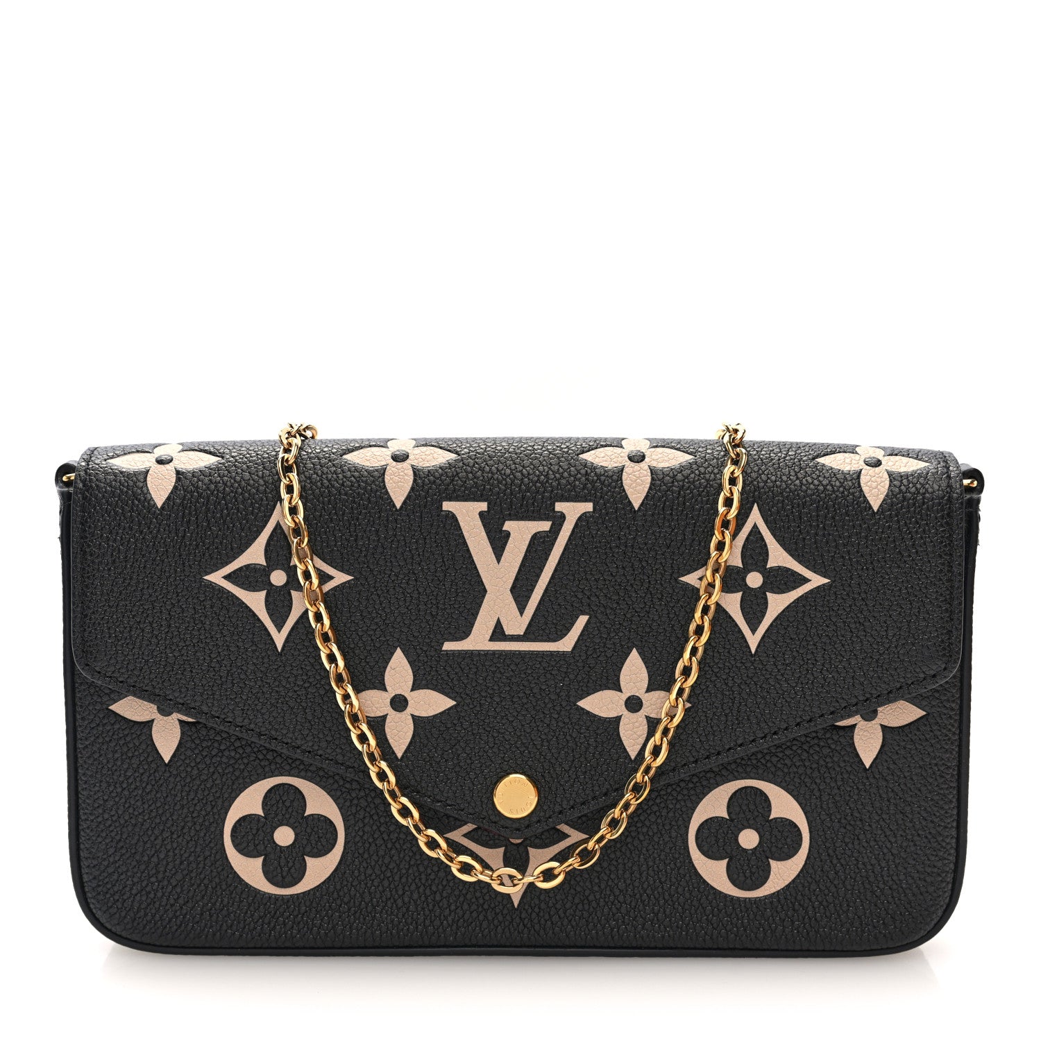 Louis Vuitton Empreinte Monogram Giant Felicie Pochette Black Beige 1 of 8