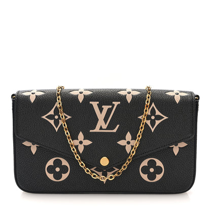 Louis Vuitton Empreinte Monogram Giant Felicie Pochette Black Beige 1 of 8