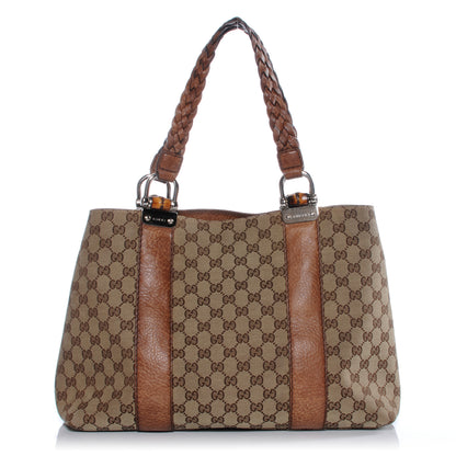 Gucci Monogram Bamboo Bar Medium Tote 1 of 10