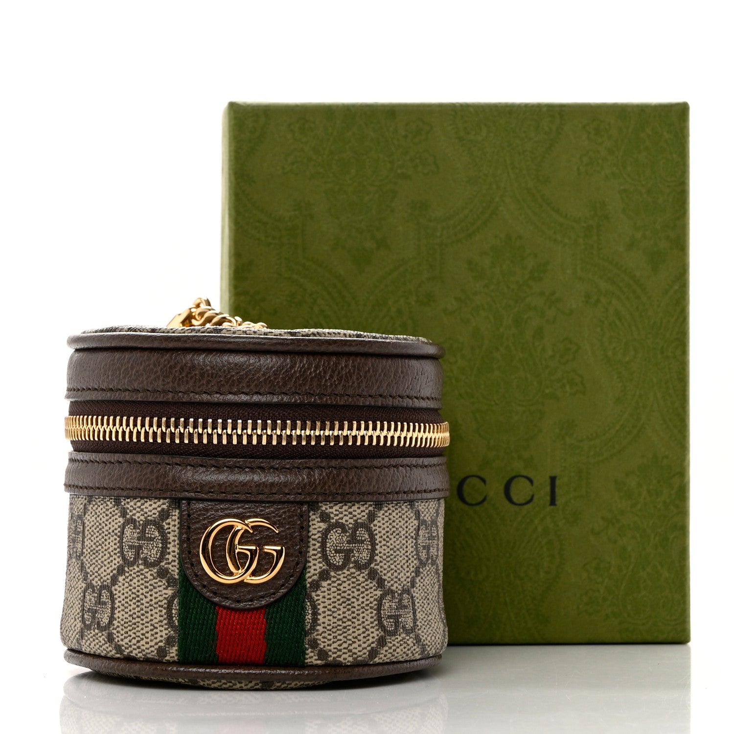 Gucci GG Supreme Monogram Web Ophidia Wrist Wallet Beige Ebony New Acero 8 of 8