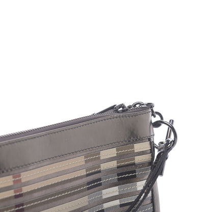 Burberry Metallic Patent Calfskin House Check Sliced Ashcombe Clutch 14 of 14