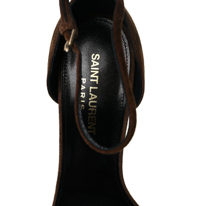 Saint Laurent Suede Calfskin Opyum 110 Sandals 37 Cachemere Gold 7 of 10