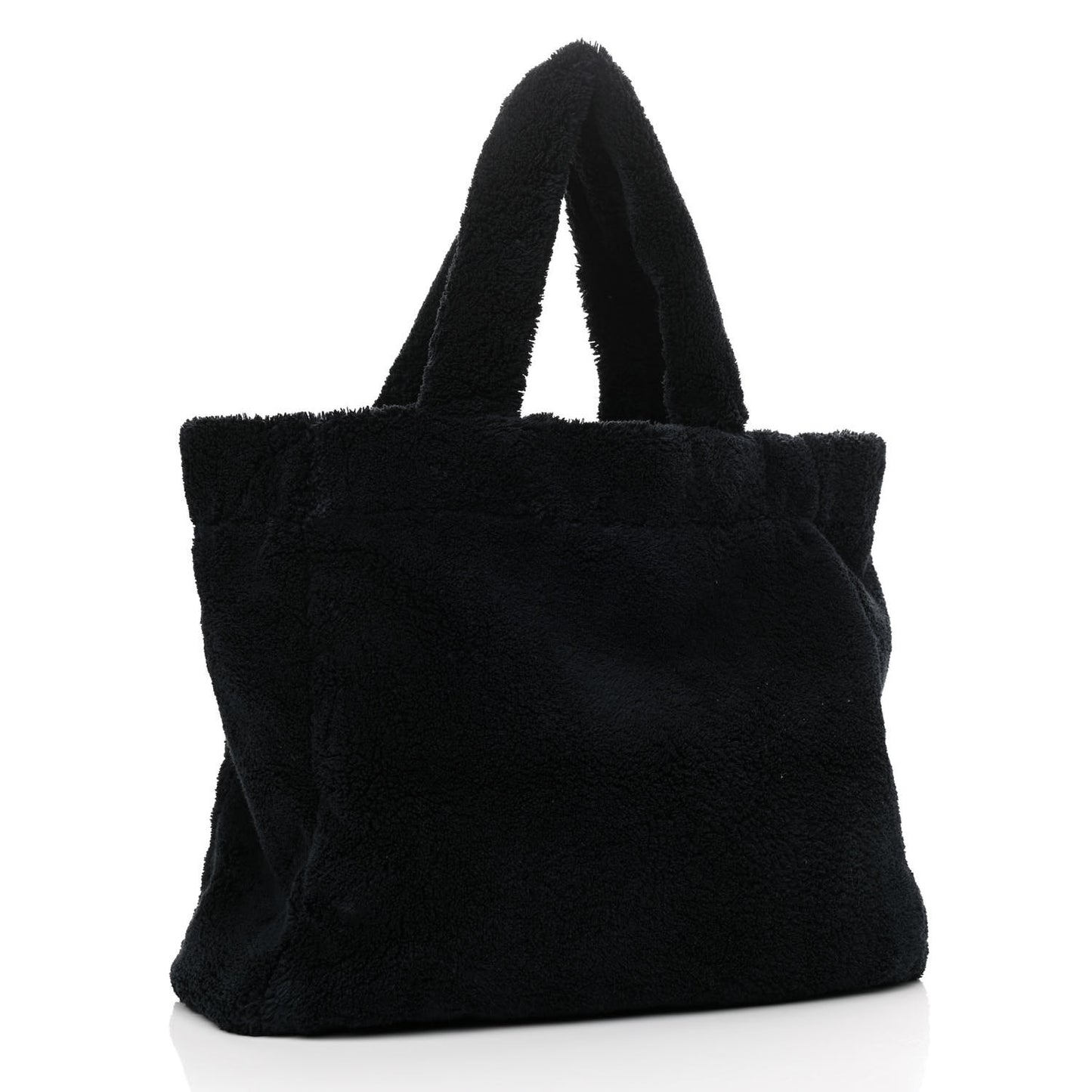 Terry Cloth Tote Bag Black White