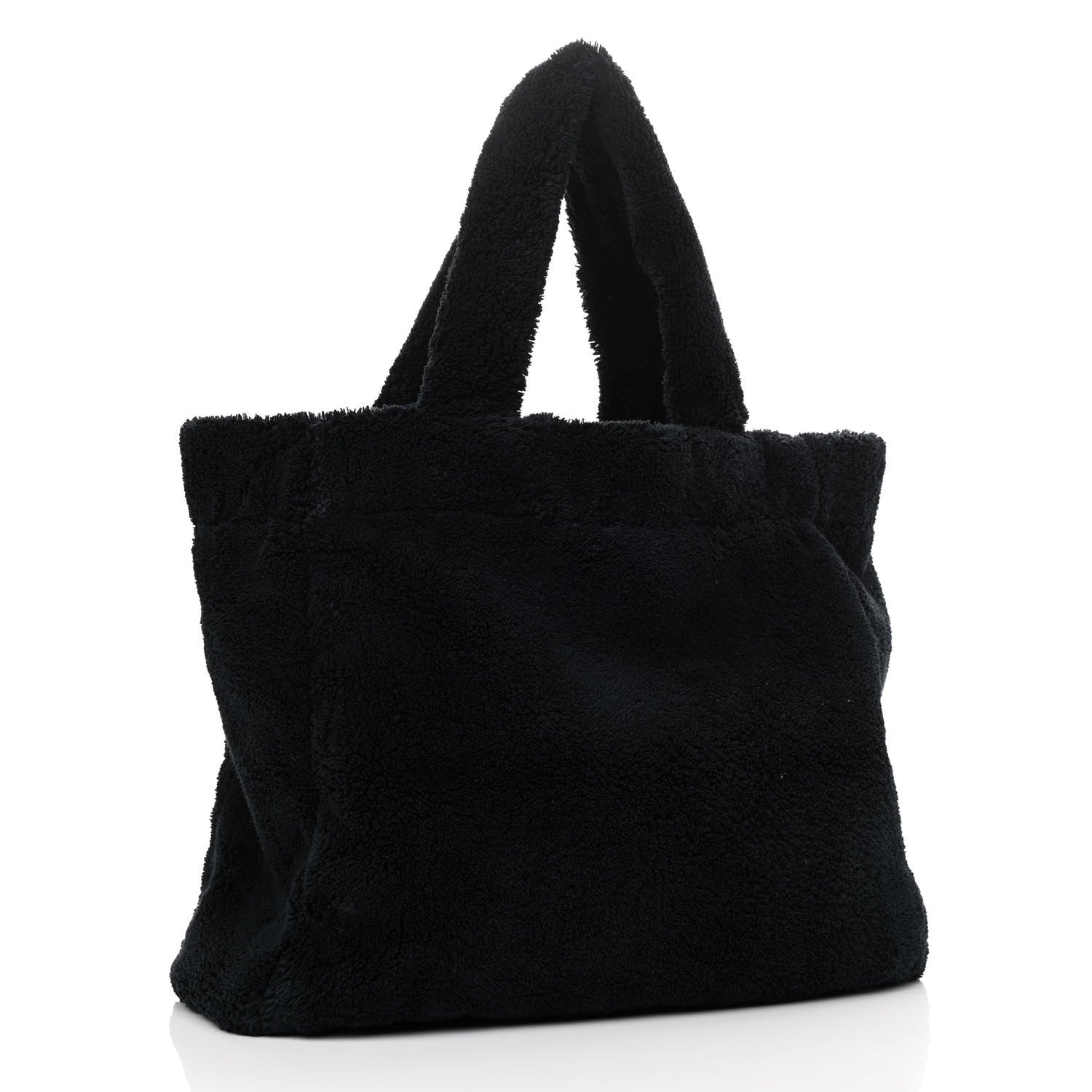 Prada Terry Cloth Tote Bag Black White 3 of 10