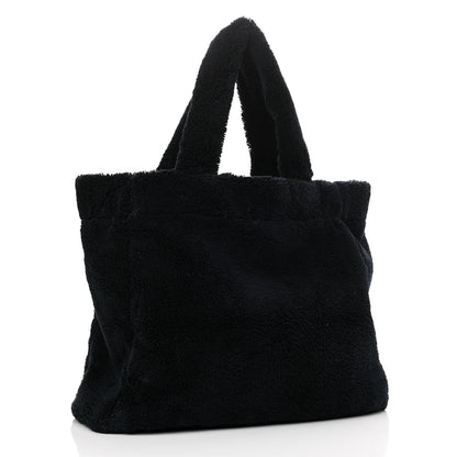 Prada Terry Cloth Tote Bag Black White 3 of 10
