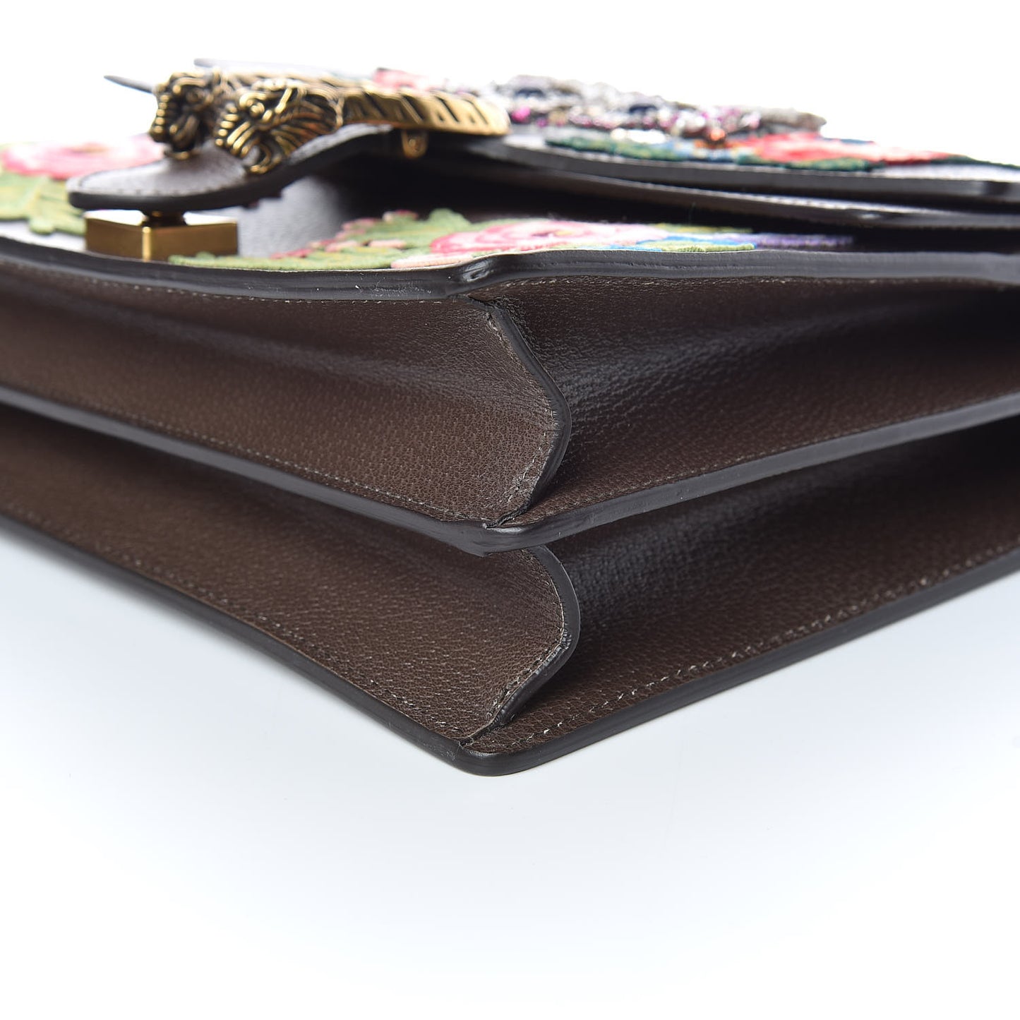 Calfskin Web Owl Embroidered Medium Dionysus Shoulder Bag New Acero Multicolor