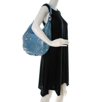 Balenciaga Chevre Giant 21 Silver Hardware Hobo Aquamarine 2 of 8