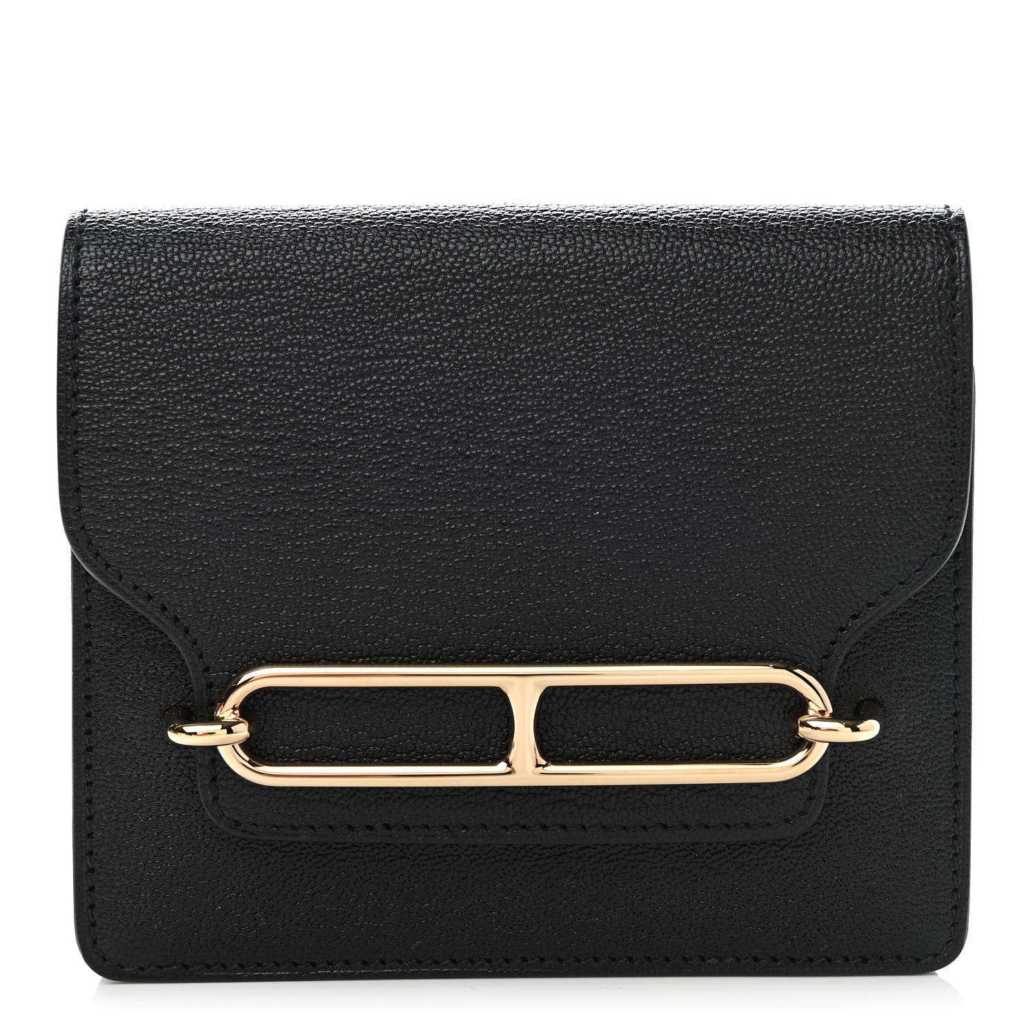 Hermes Chevre Mysore Roulis Slim Wallet Black 1 of 9