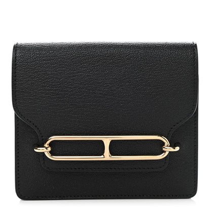 Hermes Chevre Mysore Roulis Slim Wallet Black 1 of 9