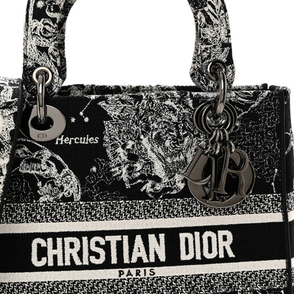 Christian Dior Canvas Embroidered Zodiac Toile De Jouy Medium Lady D-Lite Black 8 of 10