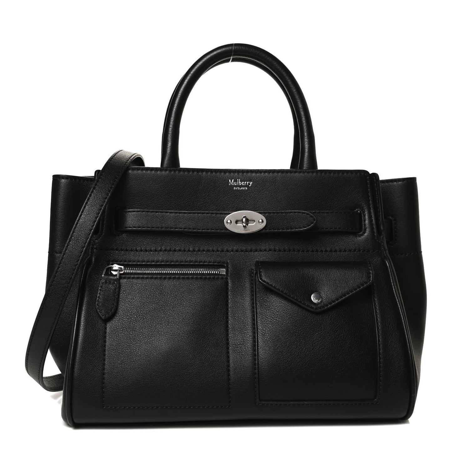 Silky Calfskin Bayswater Multi Pocket Tote Black