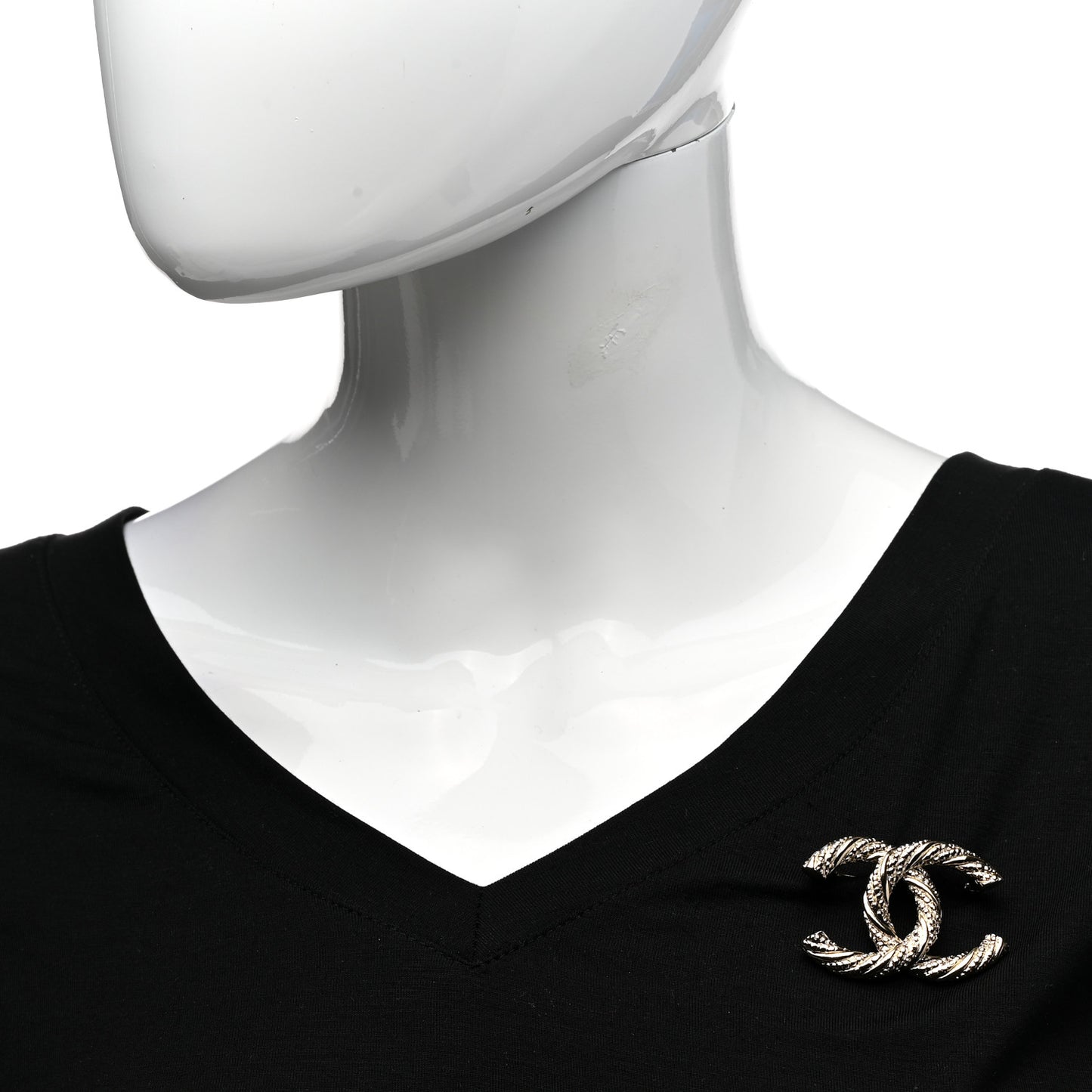 Twisted CC Brooch Gold