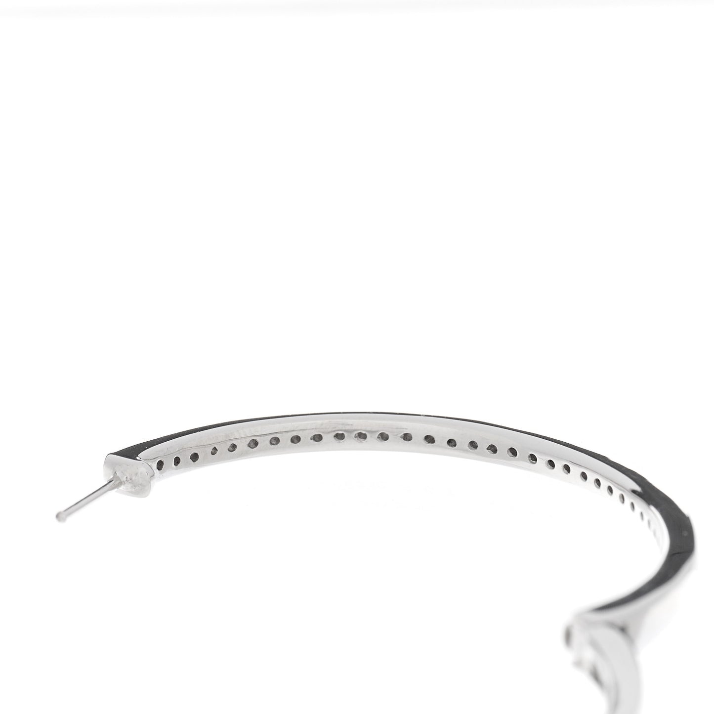 18K White Gold Diamond 1.40ct Large Channel Set Inside Out Hoop Earrings