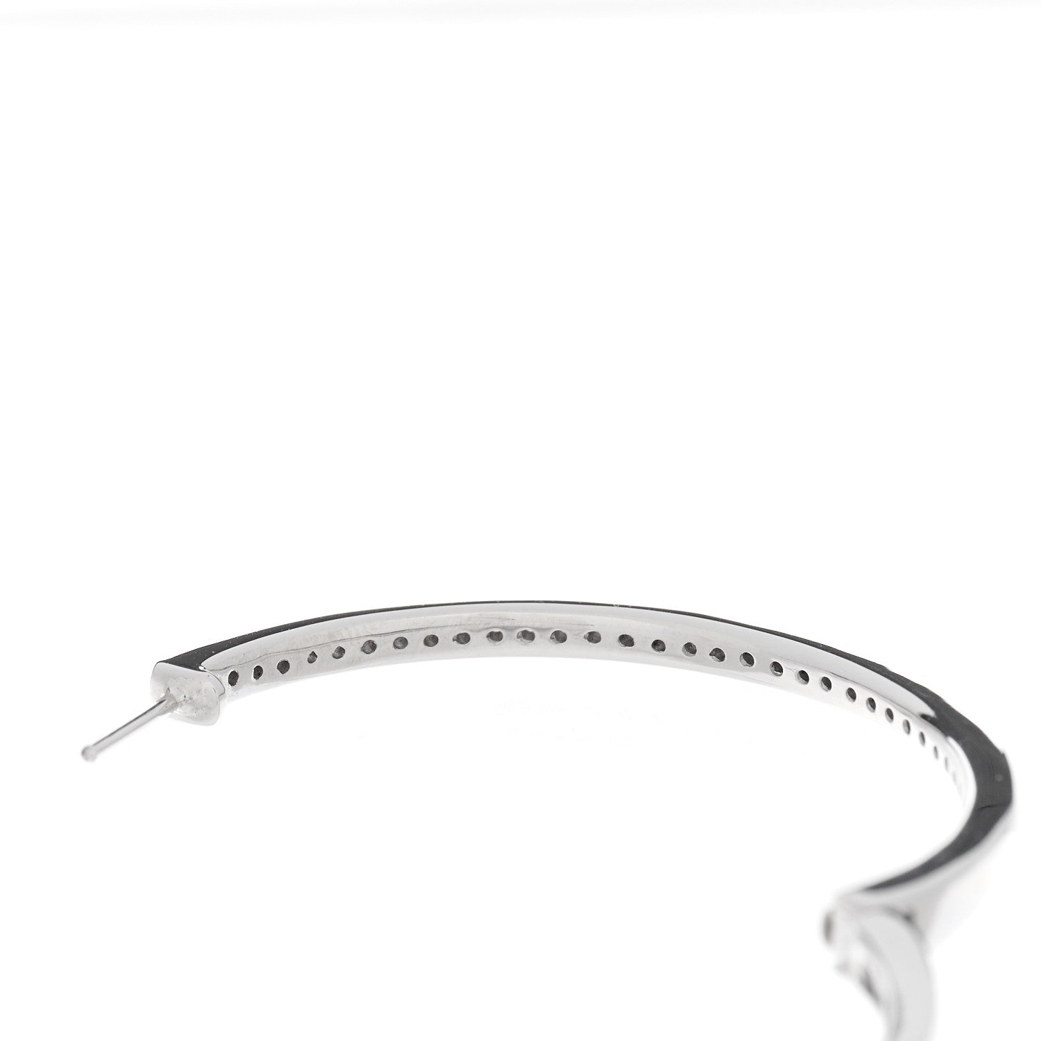 Parker & West by FASHIONPHILE 18K White Gold Diamond 1.40ct Large Channel Set Inside Out Hoop Earrings 5 of 8
