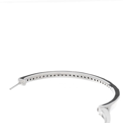 Parker & West by FASHIONPHILE 18K White Gold Diamond 1.40ct Large Channel Set Inside Out Hoop Earrings 5 of 8