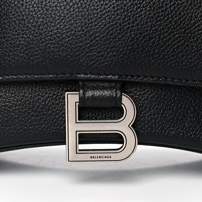 Balenciaga Grained Calfskin Small Hourglass Top Handle Bag Black 7 of 9