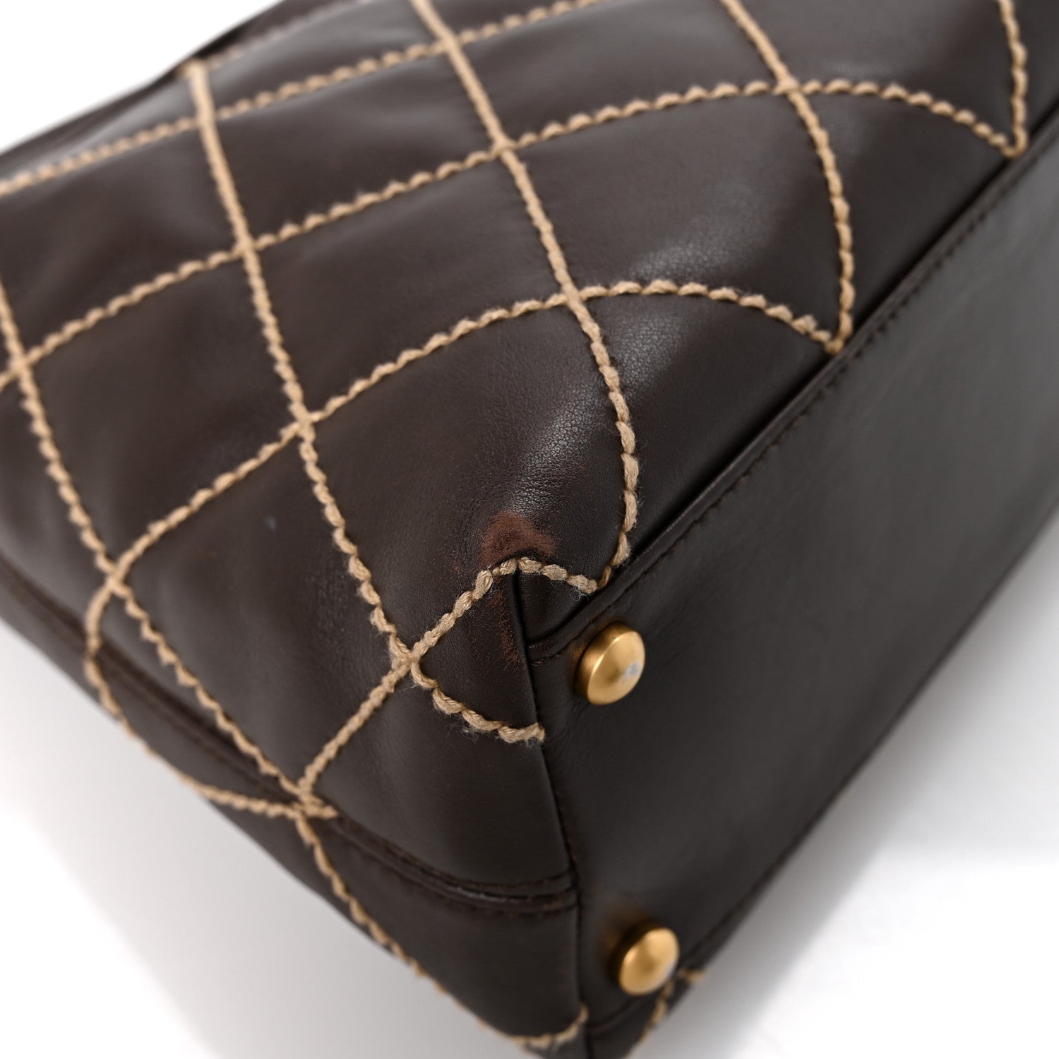 Chanel Calfskin Wild Stitch Hobo Brown 15 of 16