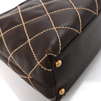 Chanel Calfskin Wild Stitch Hobo Brown 15 of 16
