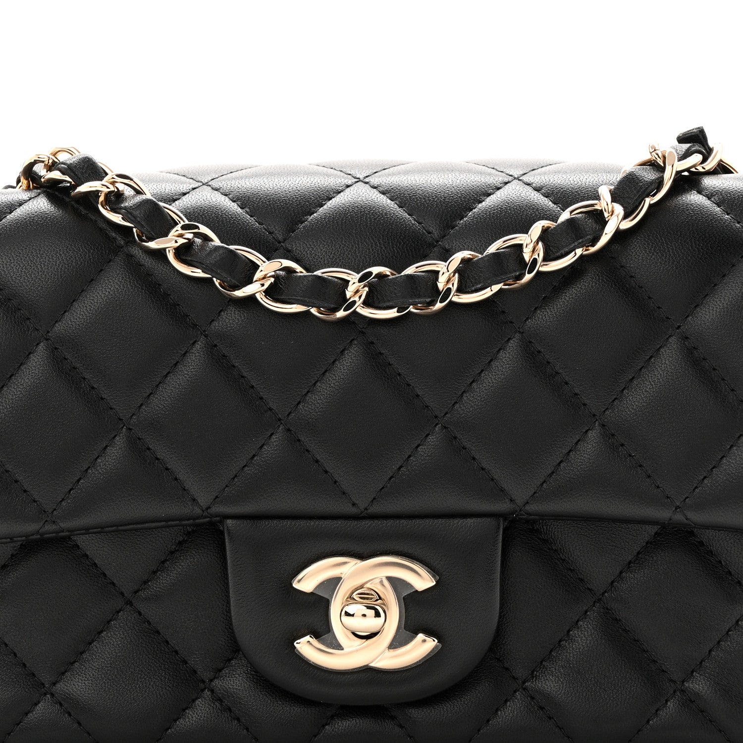 Chanel Lambskin Quilted Mini Rectangular Flap Black 8 of 11