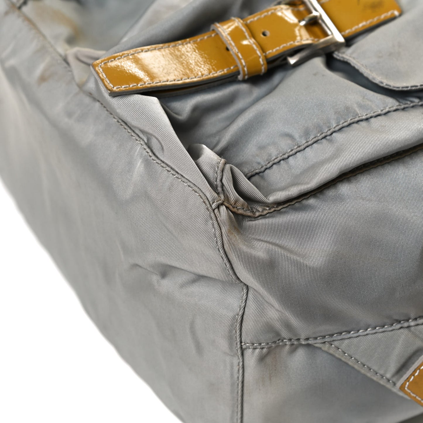 Nylon Vela Double Buckle Backpack Grey