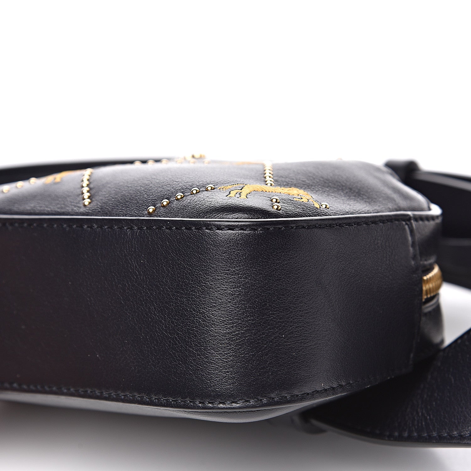 Chloe Smooth Calfskin Little Horses Embroidered Signature Belt Bag Black 10 of 11