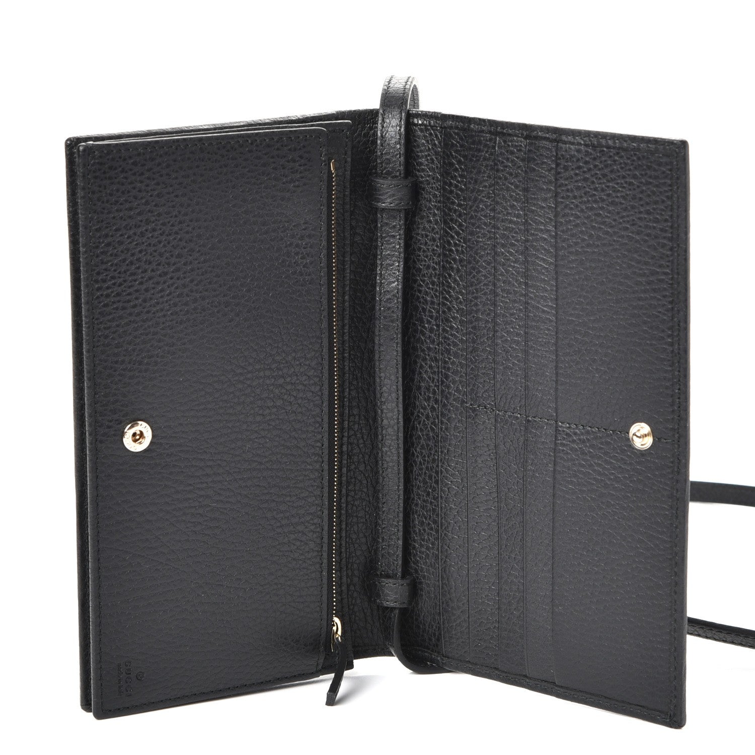 Gucci Dollar Calfskin Mini Swing Wallet Bag Black 5 of 8